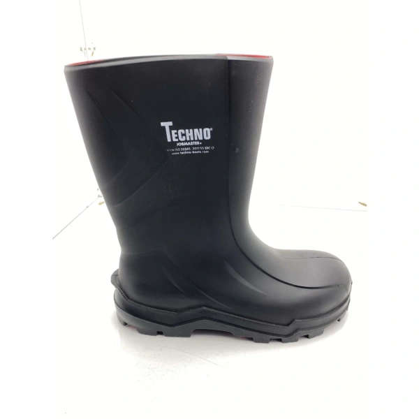 Techno Boots Poliüretan Soğuğa Dayanıklı Kısa Siyah Çizme