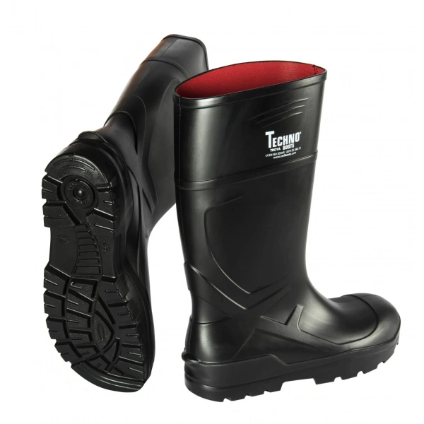 Techno Boots Poliüretan Soğuğa Dayanıklı Kısa Siyah Çizme