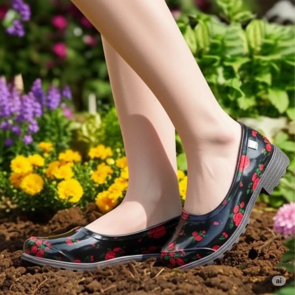 Zenne Çiçekli Bahçe ve Tarım Kadın Ayakkabısı 36-40 Kırmızı