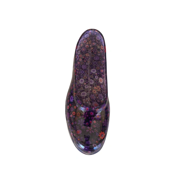 Zenne Çiçekli Bahçe ve Tarım Kadın Ayakkabısı 36-40 Mürdüm