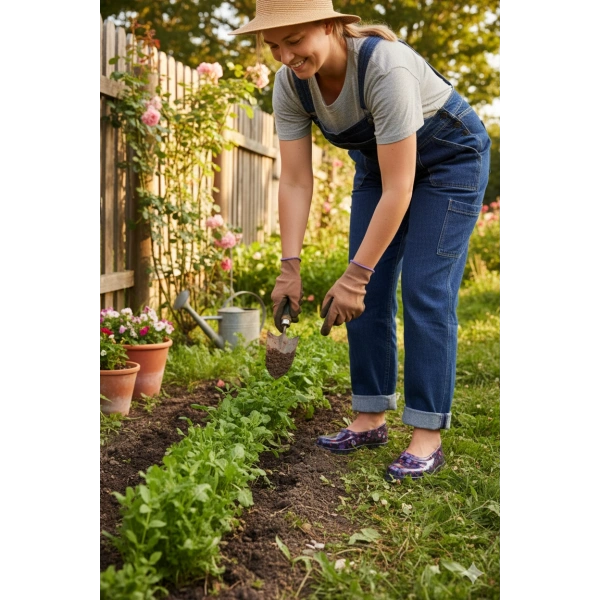 Zenne Çiçekli Bahçe ve Tarım Kadın Ayakkabısı 36-40 Mürdüm