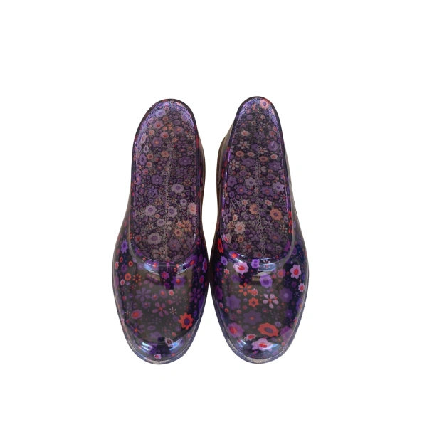 Zenne Çiçekli Bahçe ve Tarım Kadın Ayakkabısı 36-40 Mürdüm