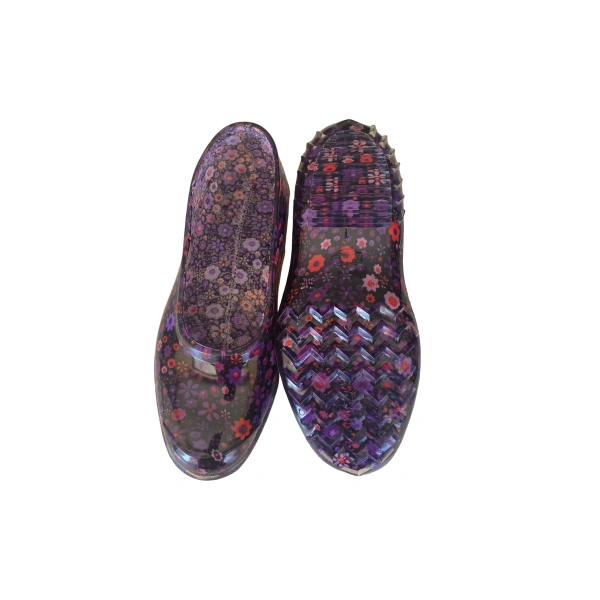 Zenne Çiçekli Bahçe ve Tarım Kadın Ayakkabısı 36-40 Mürdüm