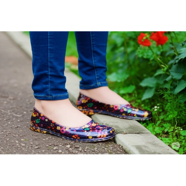 Zenne Çiçekli Bahçe ve Tarım Kadın Ayakkabısı 36-40 Sarı