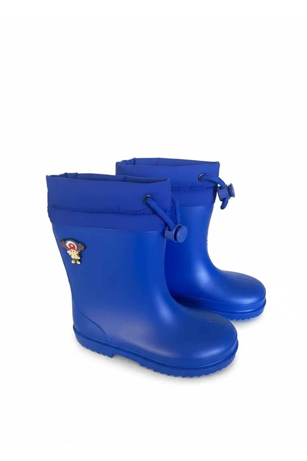 Konçlu Peluşlu Emojili Erkek Çocuk Yağmur Çizmesi 26-35 Mavi