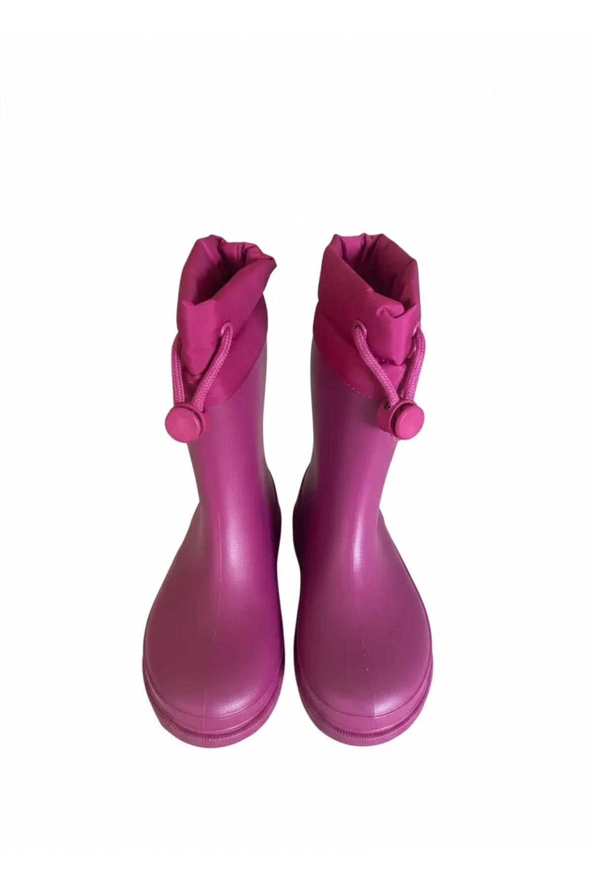 Konçlu Peluşlu Emojili Kız Çocuk Yağmur Çizmesi 26-35 Fuşya