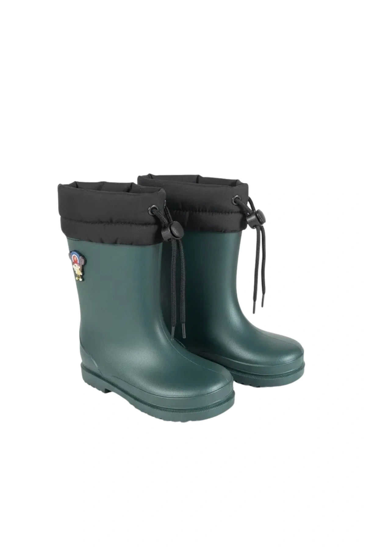Konçlu Peluşlu Emojili Erkek Çocuk Yağmur Çizmesi 26-35 Yeşil