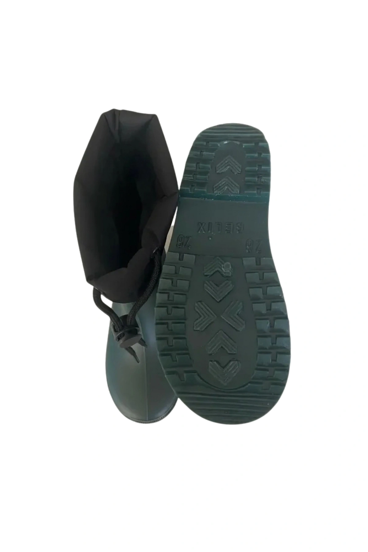 Konçlu Peluşlu Emojili Erkek Çocuk Yağmur Çizmesi 26-35 Yeşil