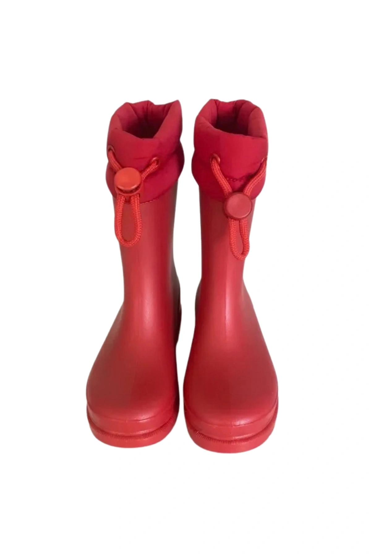 Konçlu Peluşlu Emojili Kız Çocuk Yağmur Çizmesi 26-35 Kırmızı