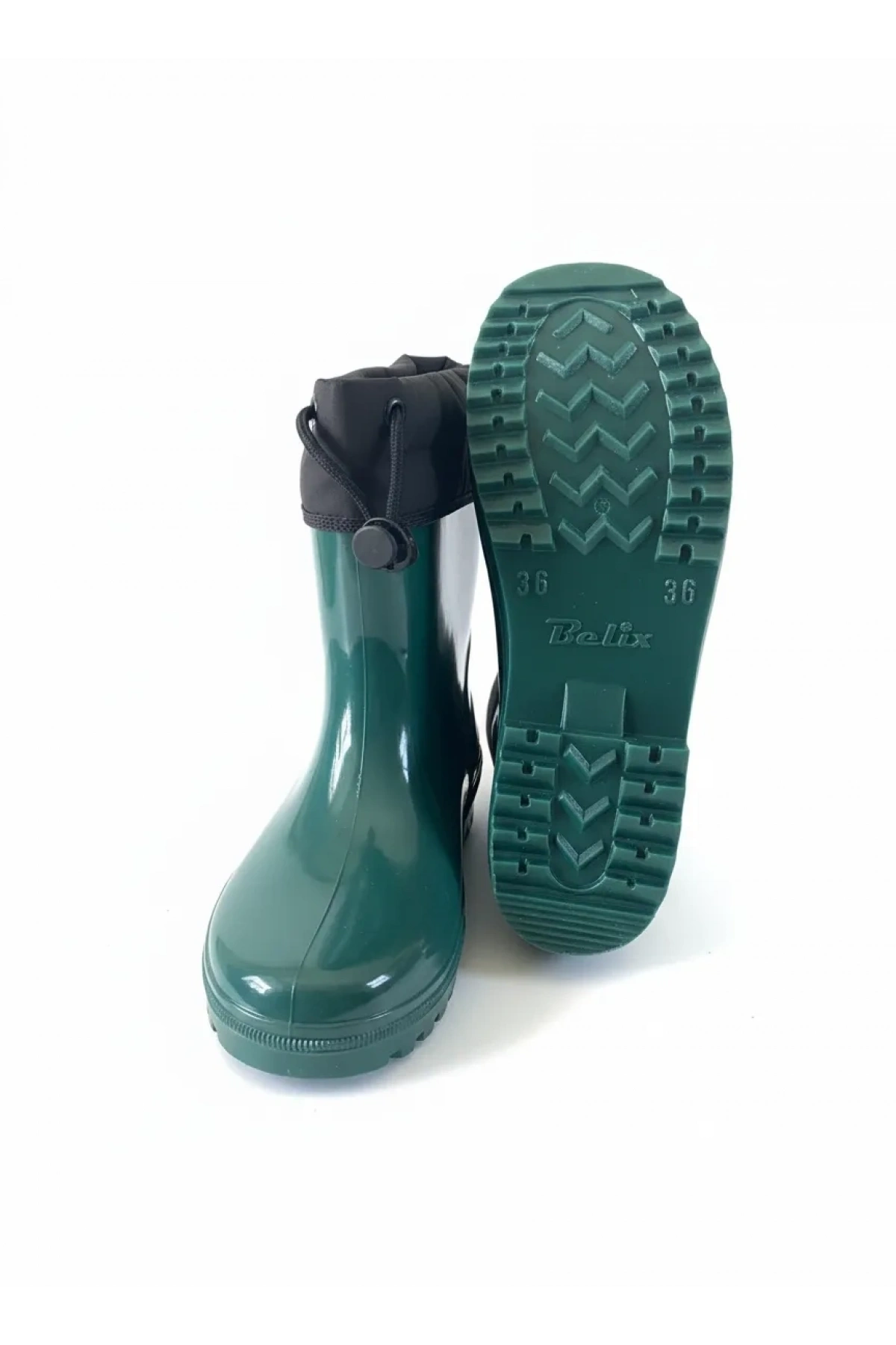 Konçlu Peluşlu Unisex Potin Kadın Yağmur Botu 36-40 Yeşil