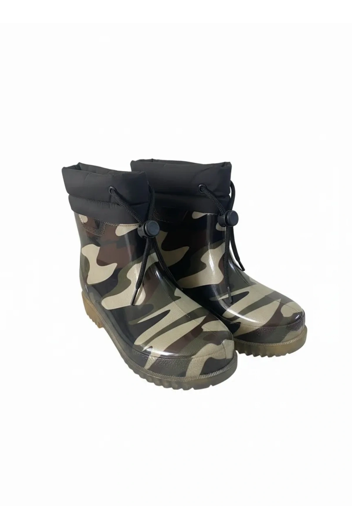 Konçlu Peluşlu Unisex Potin Yağmur Botu 36-40 Askeri Kamuflaj