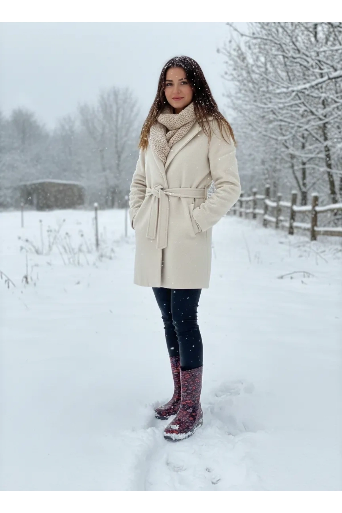 Bahçe ve Yağmur Kadın Çiçekli Çizme 36-40 Turuncu