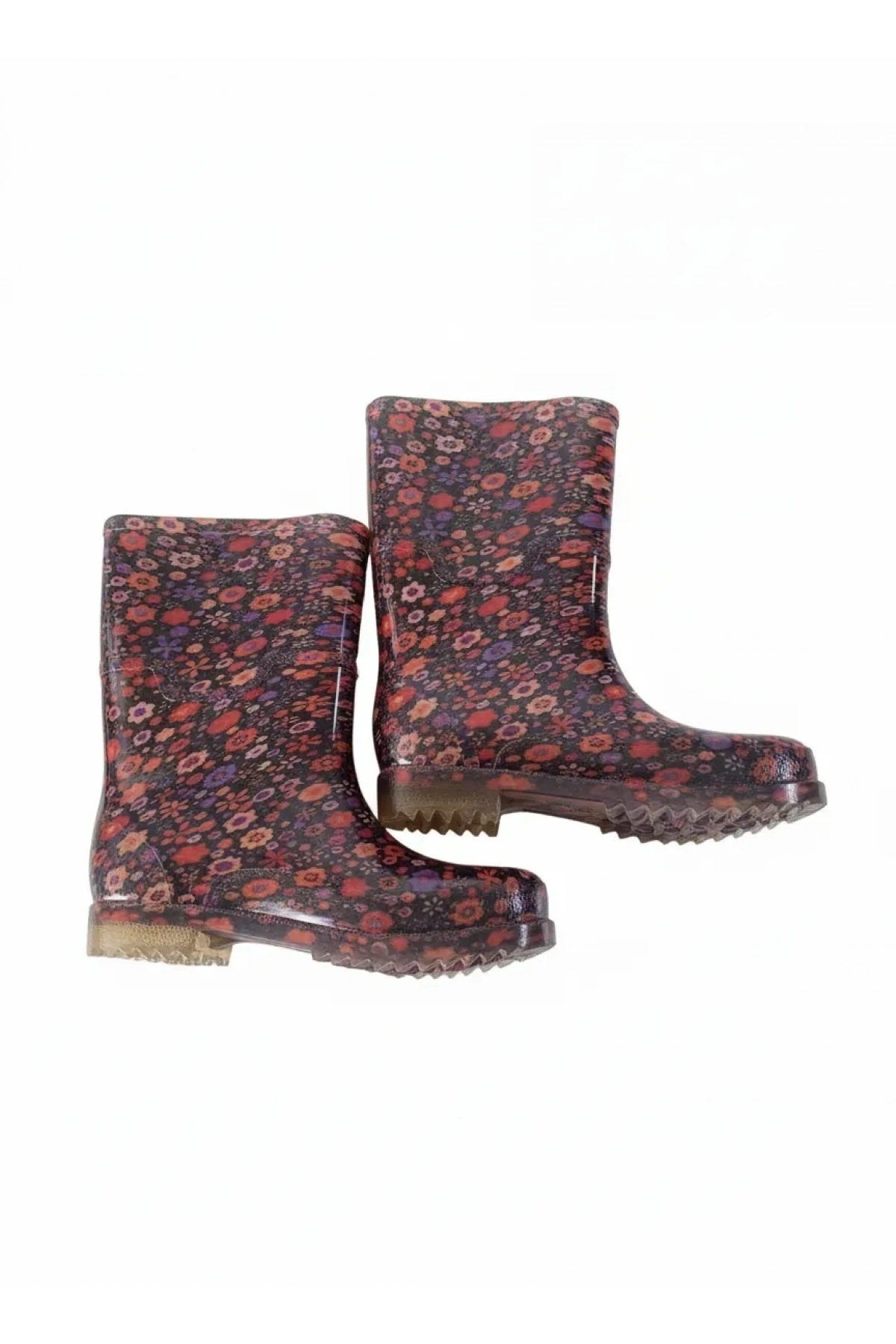 Bahçe ve Yağmur Kadın Çiçekli Çizme 36-40 Turuncu
