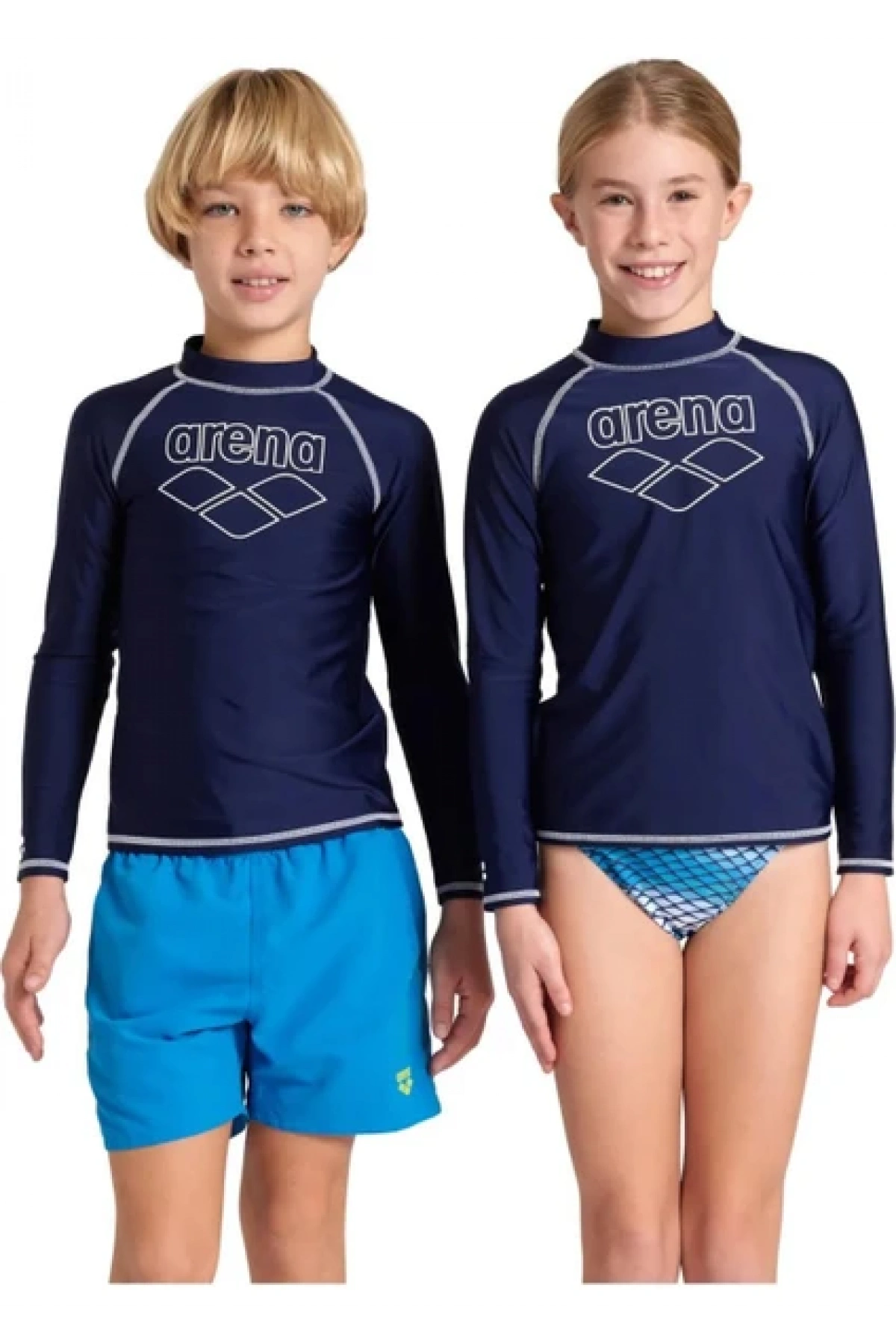 Arena Rash Vest L/s Graphic Erkek Çocuk Yüzücü Tişörtü Lacivert