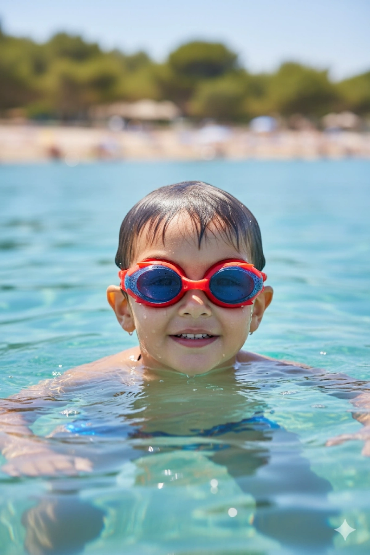 Avessa GS28 Kutulu Mavi Kırmızı Unisex Çocuk Yüzücü Gözlüğü