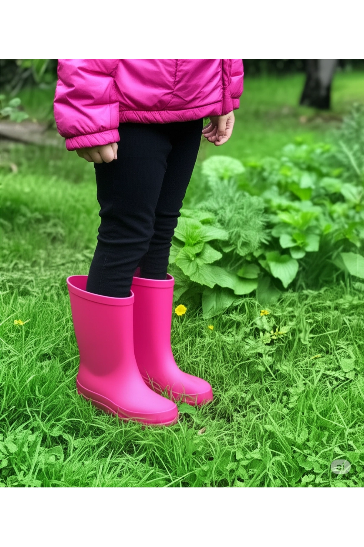 Bahçe ve Yağmur Renkli Çocuk Çizmesi 26-35 Pembe