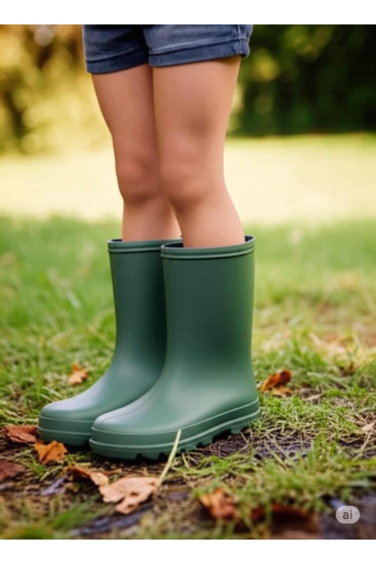 Bahçe ve Yağmur Renkli Çocuk Çizmesi 26-35 Yeşil
