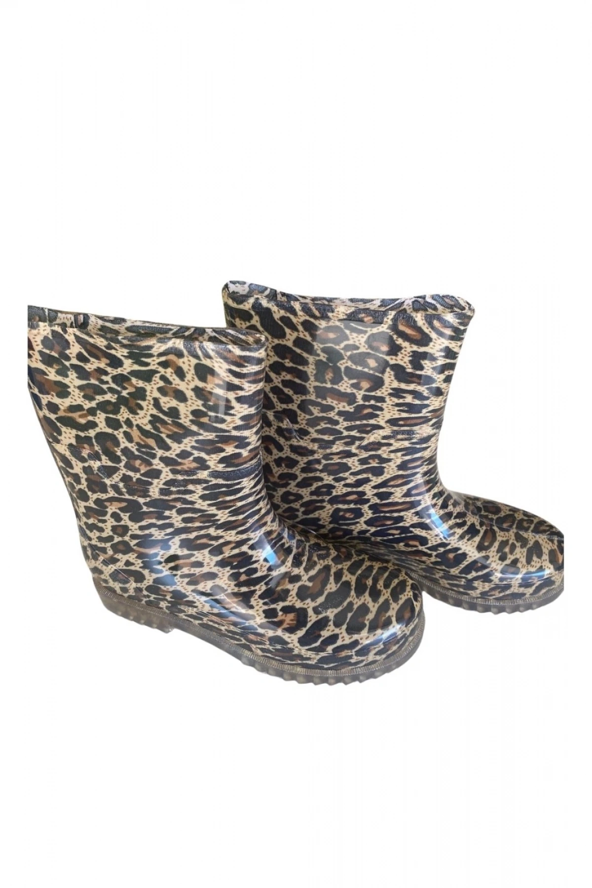 Bahçe ve Yağmur Çiçekli Kadın Çizmesi 36-40 Leopar