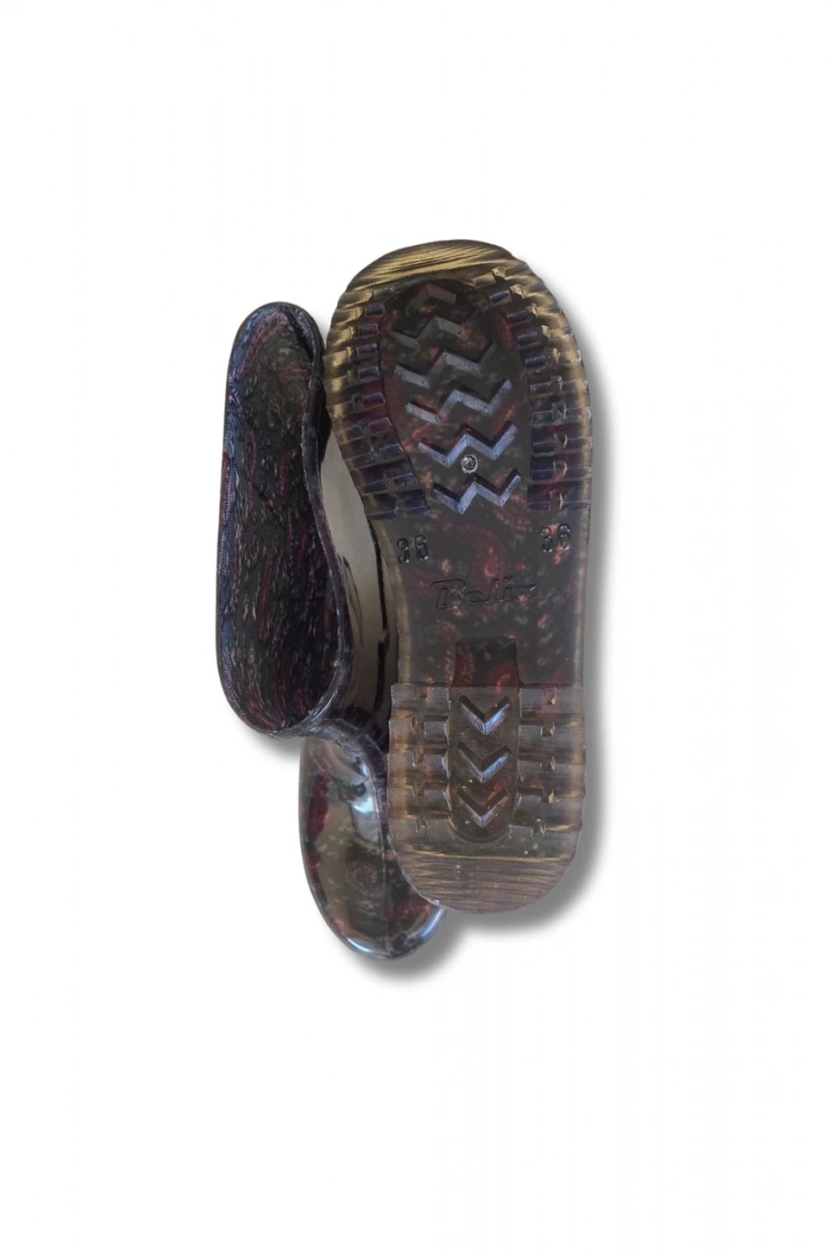 Bahçe ve Yağmur Çiçekli Kadın Çizmesi 36-40 Mürdüm