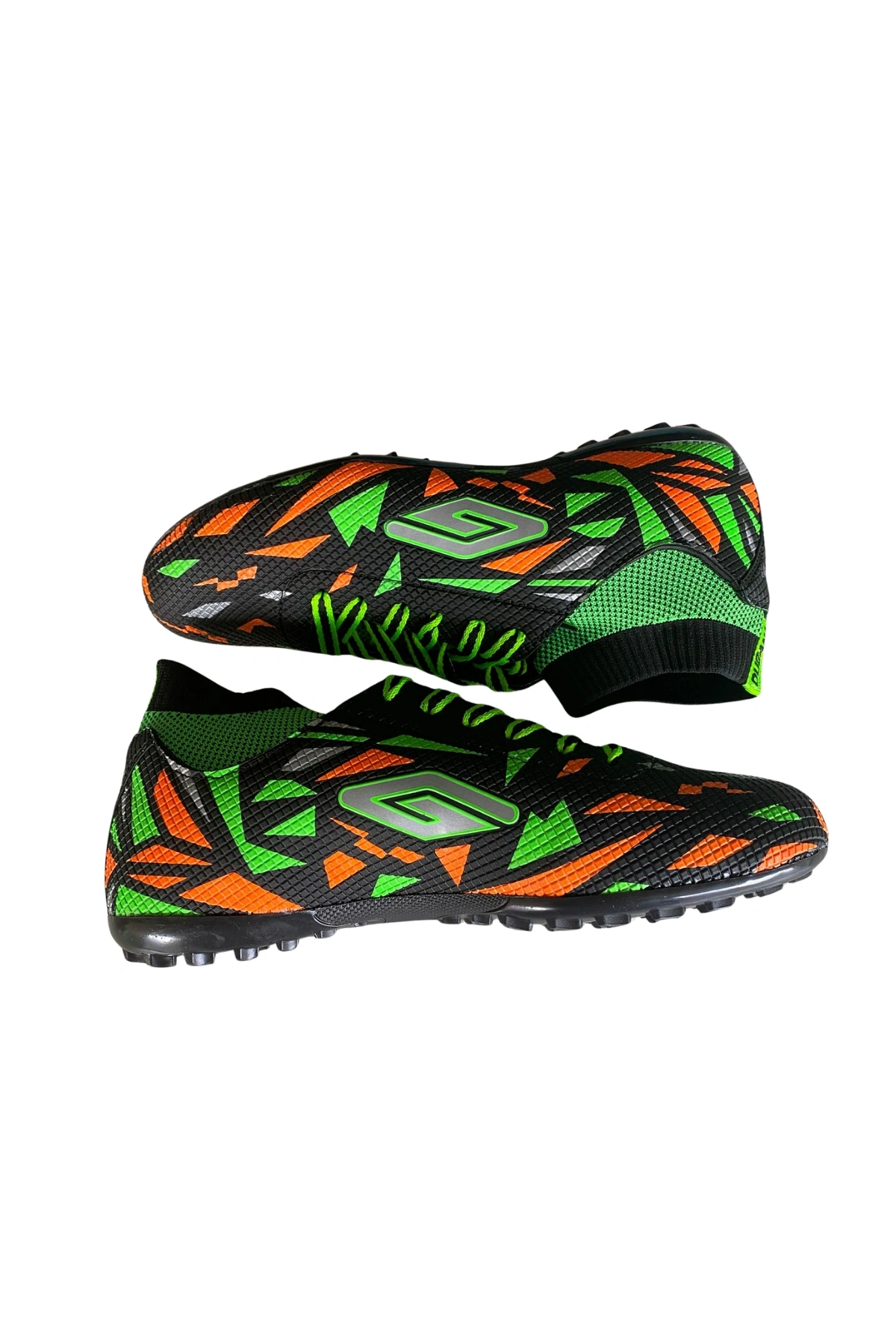 Dugana Çoraplı Halı Saha Ayakkabı 40-44 Siyah-Fosfor Yeşil