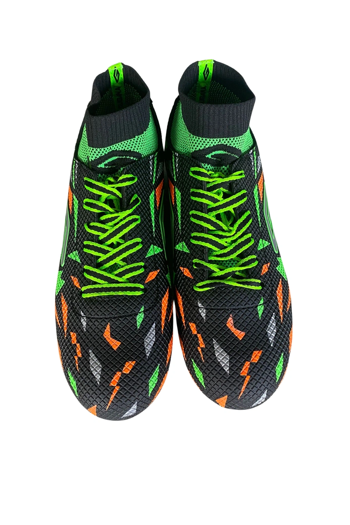 Dugana Çoraplı Halı Saha Ayakkabı 40-44 Siyah-Fosfor Yeşil