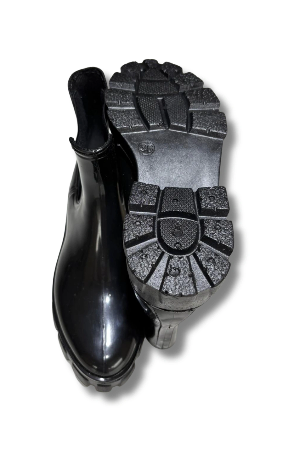 Kaymaz Yüksek Tabanlı Bilek Boy Lastikli Kadın Botu 36-40 Siyah