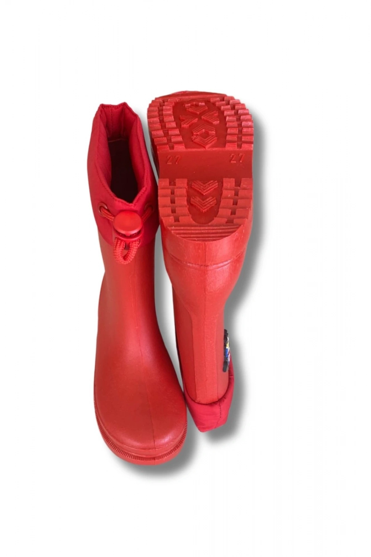 Konçlu Erkek Çocuk Yağmur Çizmesi 26-35 Kırmızı