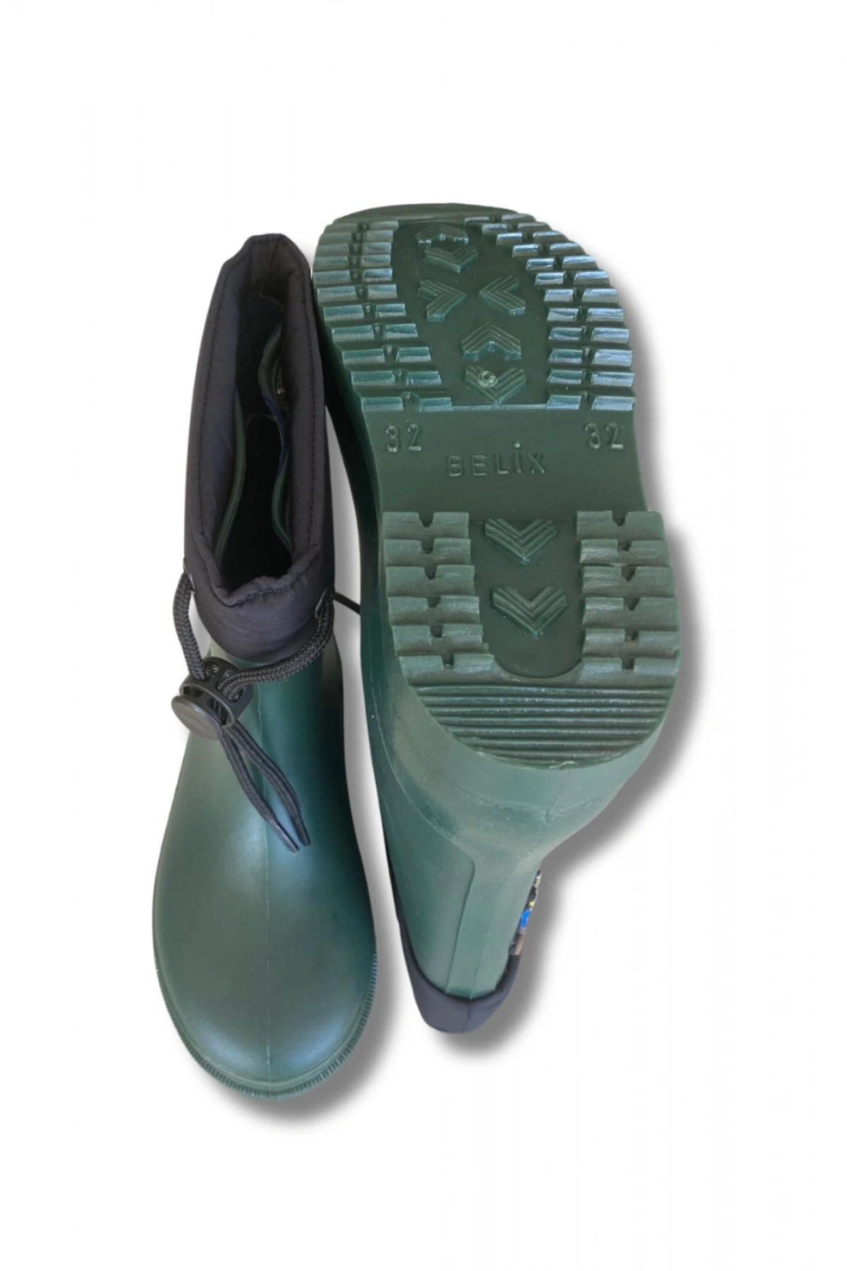 Konçlu Erkek Çocuk Yağmur Çizmesi 26-35 Yeşil