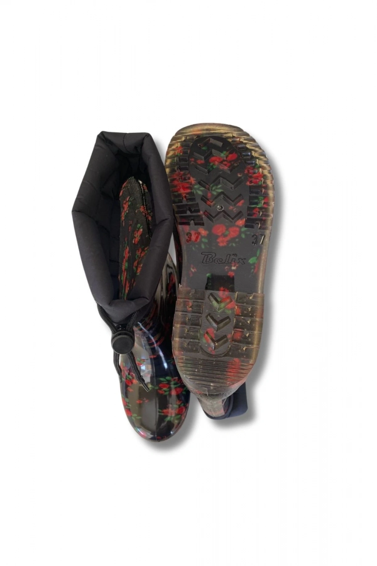 Konçlu Kadın Yağmur Çizmesi 36-40 Kırmızı