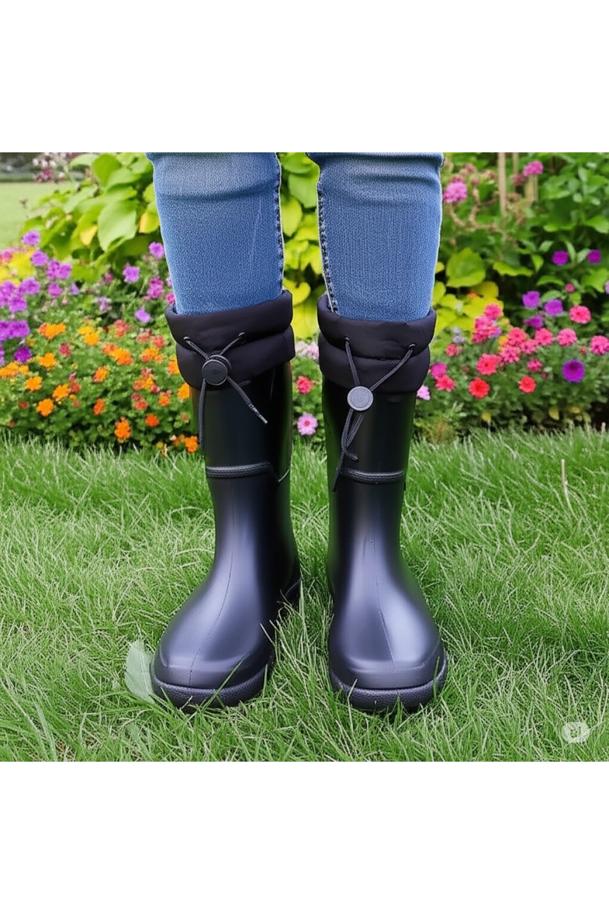Konçlu Unisex Yağmur Çizmesi 36-40 Siyah