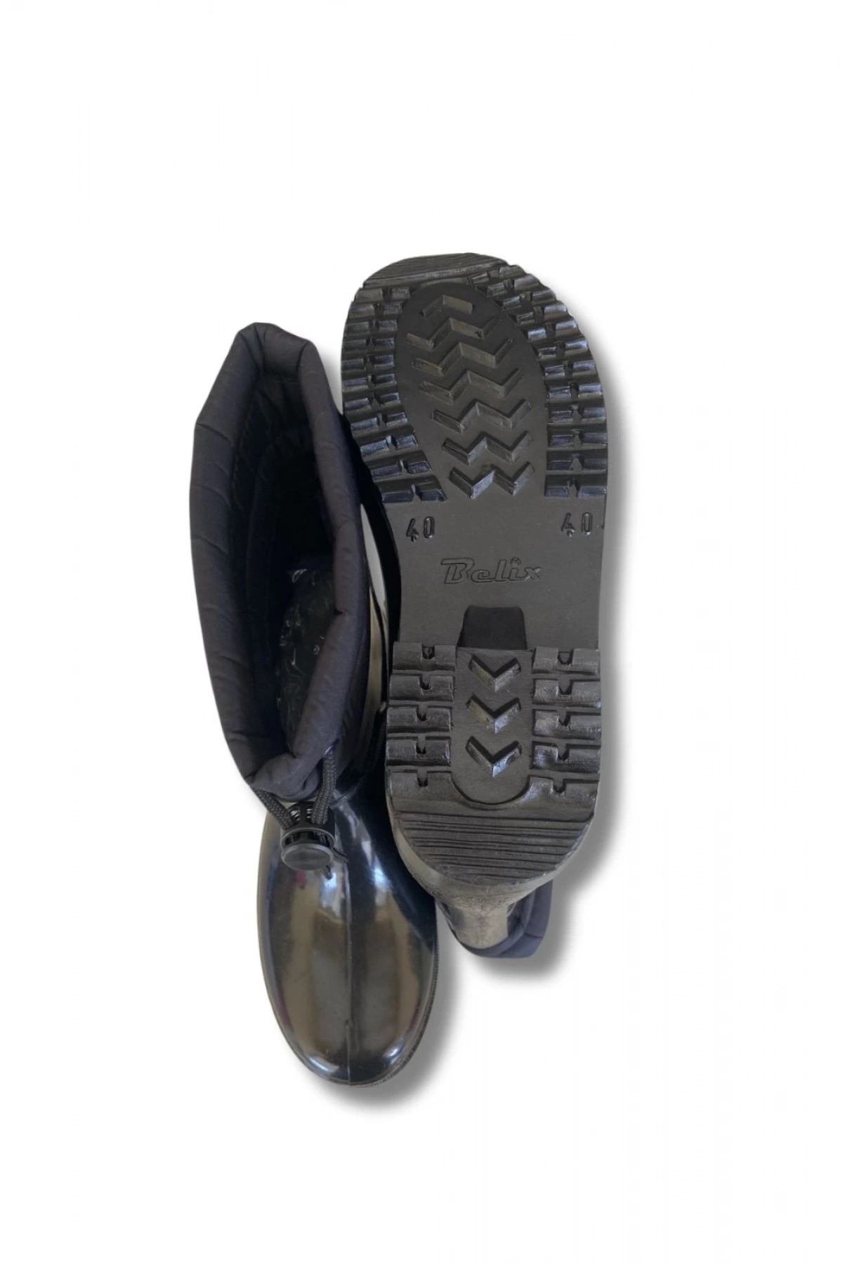 Konçlu Peluşlu Kadın Yağmur Çizmesi 36-40 Siyah