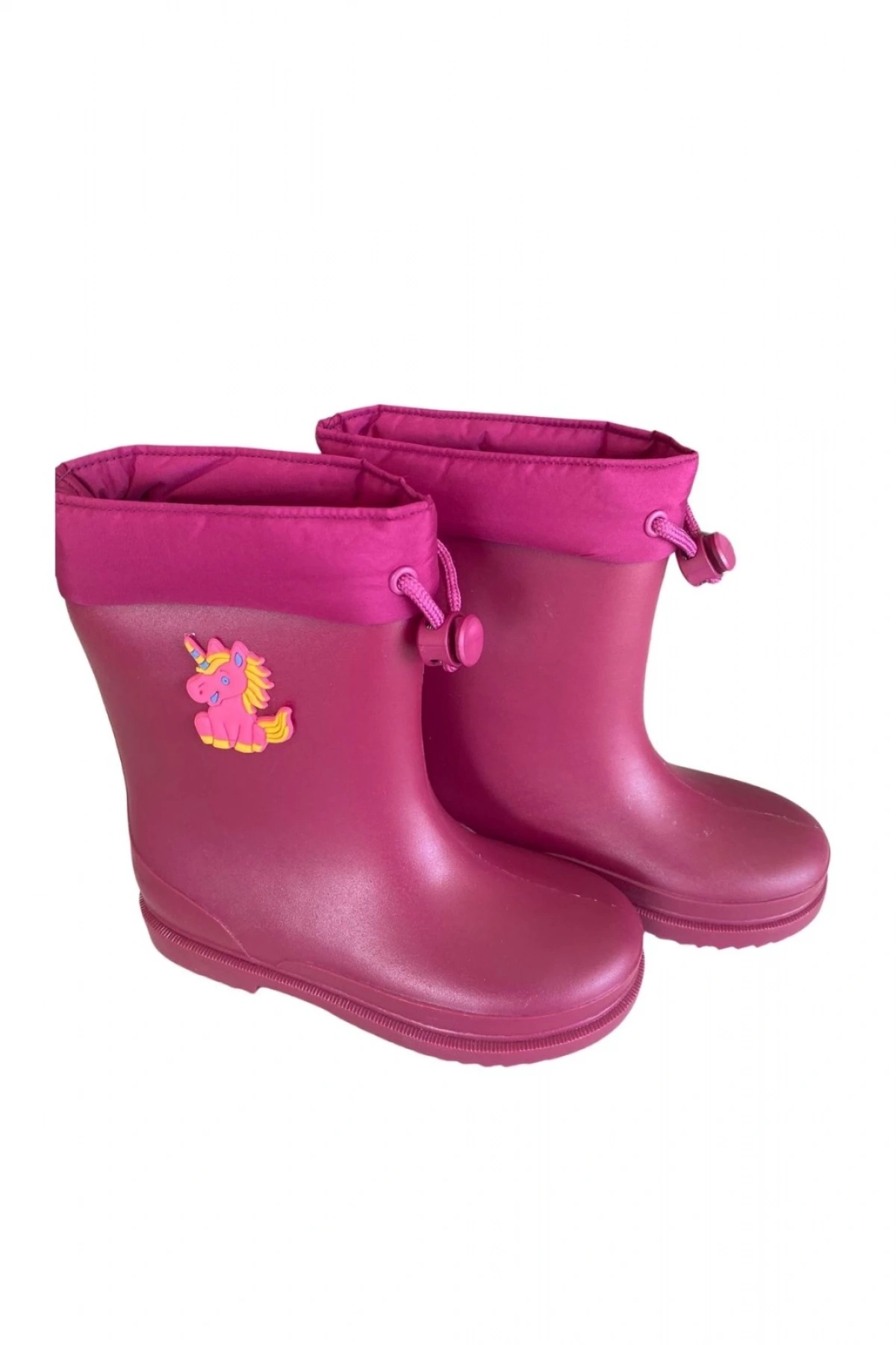 Konçlu Kız Çocuk Yağmur Çizmesi 26-35 Fuşya