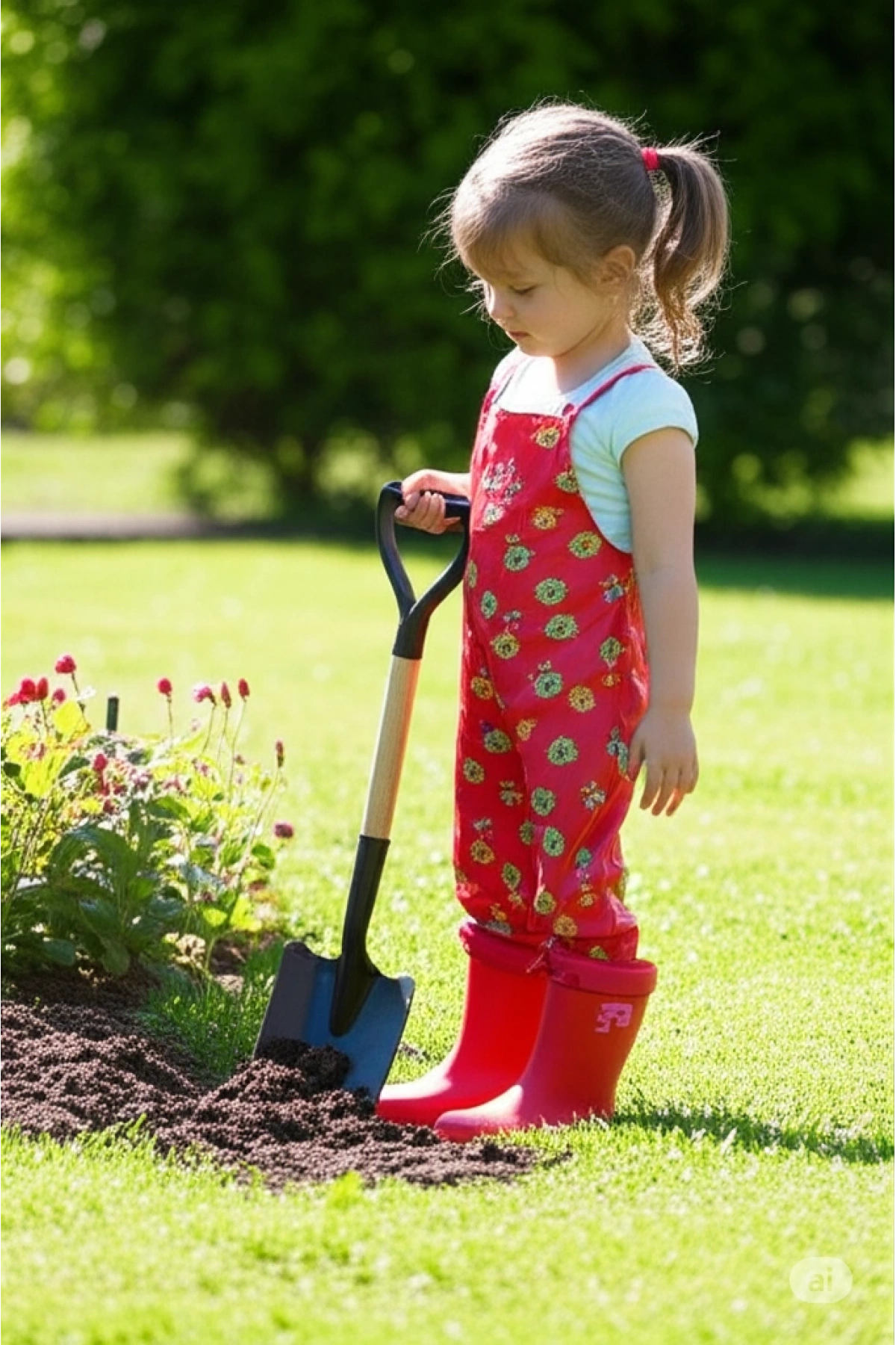 Konçlu Kız Çocuk Yağmur Çizmesi 26-35 Kırmızı