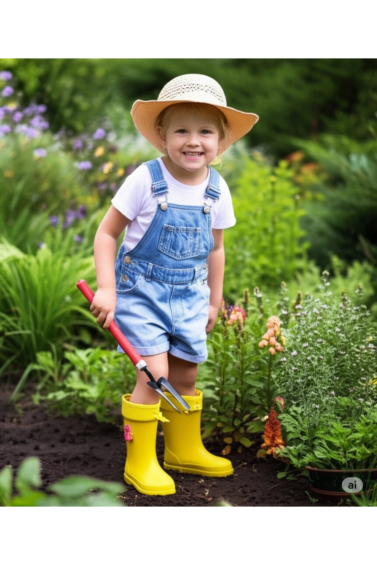 Konçlu Kız Çocuk Yağmur Çizmesi 26-35 Sarı