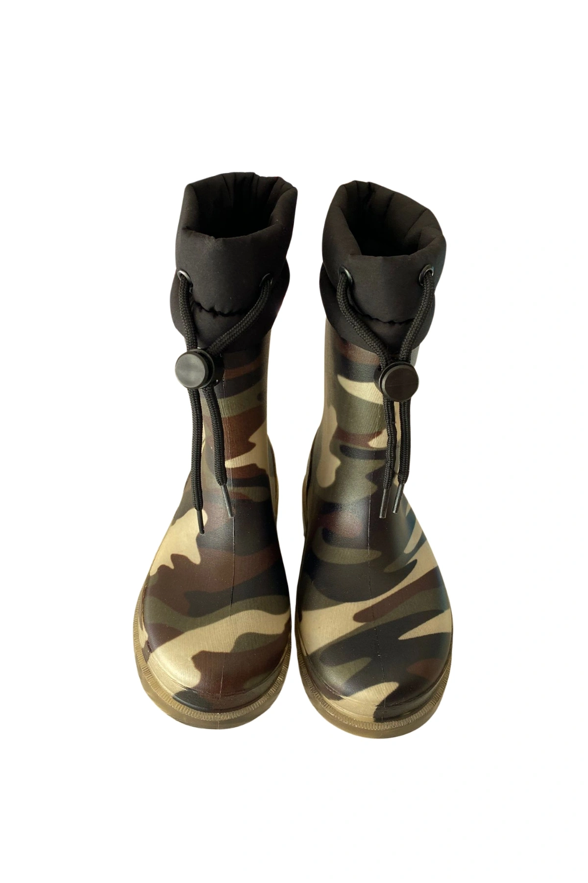 Konçlu Peluşlu Unisex Çocuk Yağmur Çizmesi 26-35 Şeffaf Kamuflaj