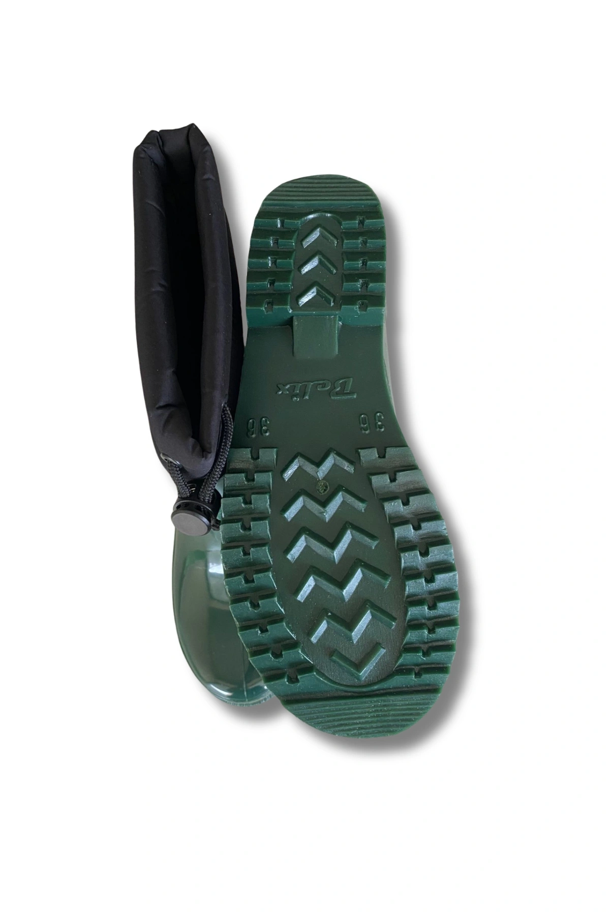 Konçlu Peluşlu Kadın Yağmur Çizmesi 36-40 Koyu Yeşil