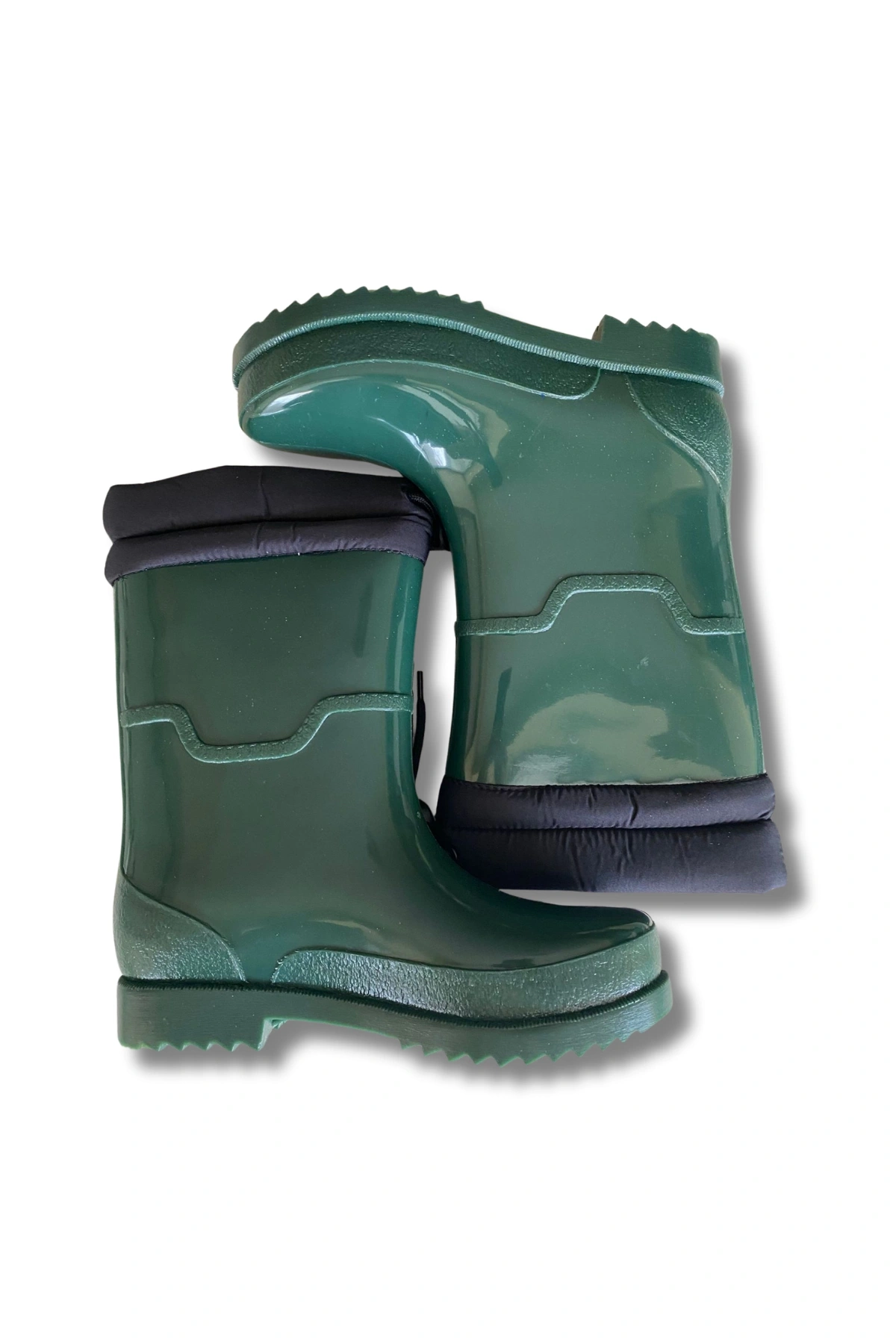 Konçlu Peluşlu Kadın Yağmur Çizmesi 36-40 Koyu Yeşil