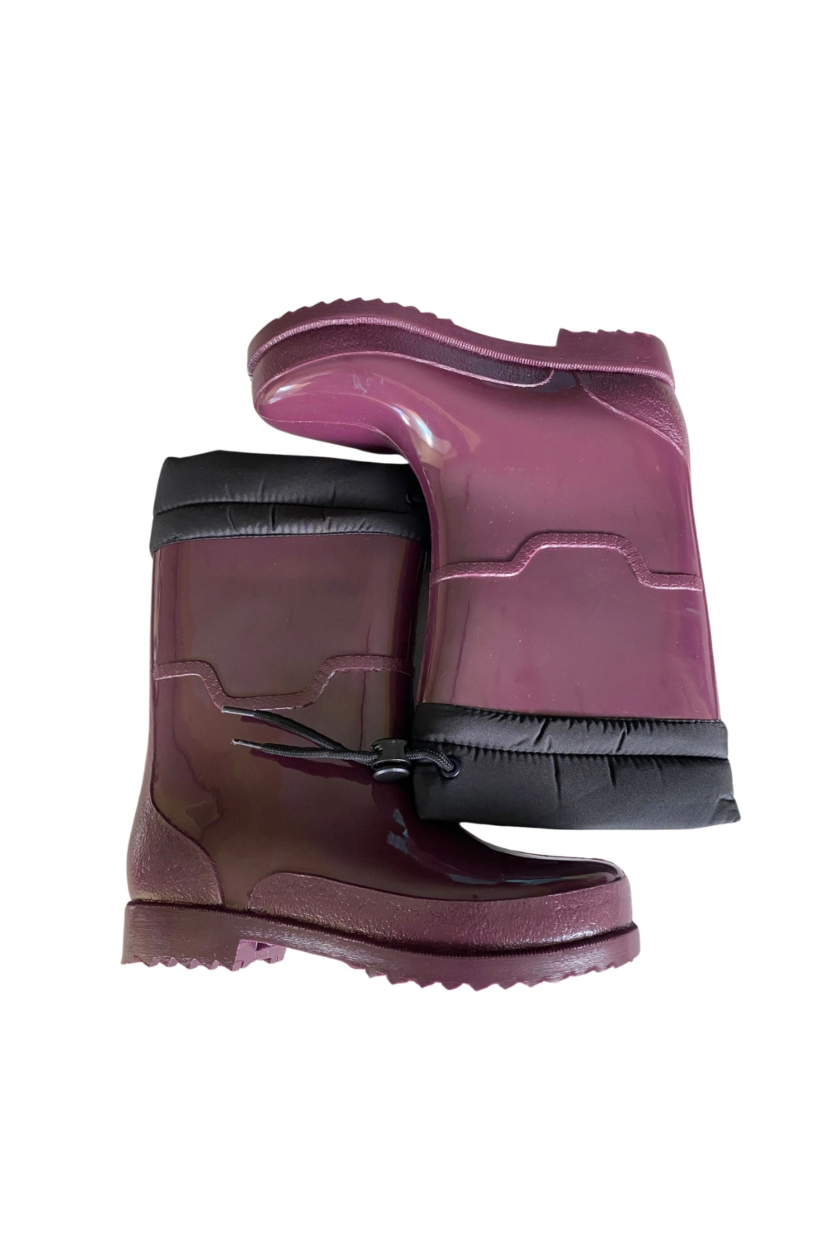 Konçlu Peluşlu Kadın Yağmur Çizmesi 36-40 Mürdüm