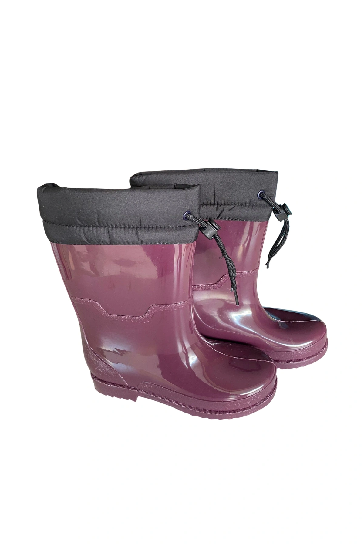 Konçlu Peluşlu Kadın Yağmur Çizmesi 36-40 Mürdüm