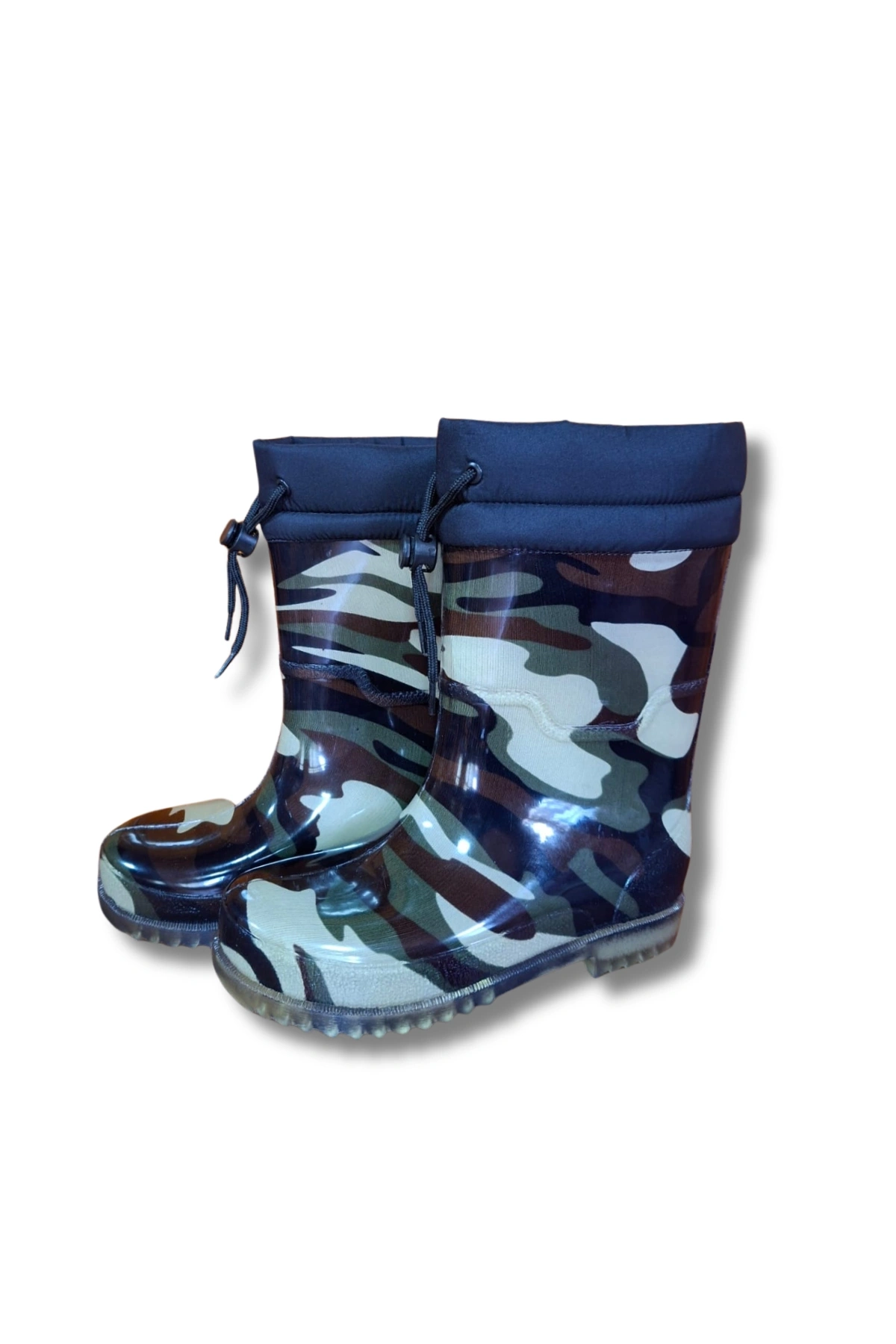 Konçlu Unisex Yağmur Çizmesi 36-40 Yeni Askeri Kamuflaj