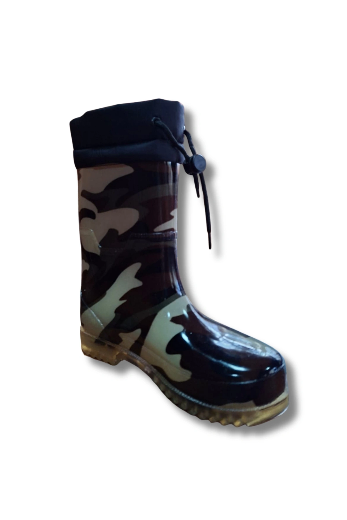 Konçlu Unisex Yağmur Çizmesi 36-40 Yeni Askeri Kamuflaj