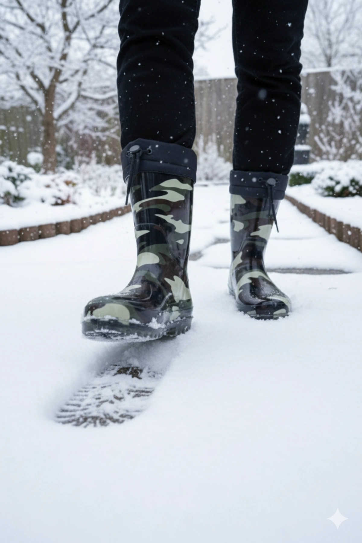 Konçlu Peluşlu Unisex Yağmur Çizmesi 36-40 Yeni Askeri Kamuflaj