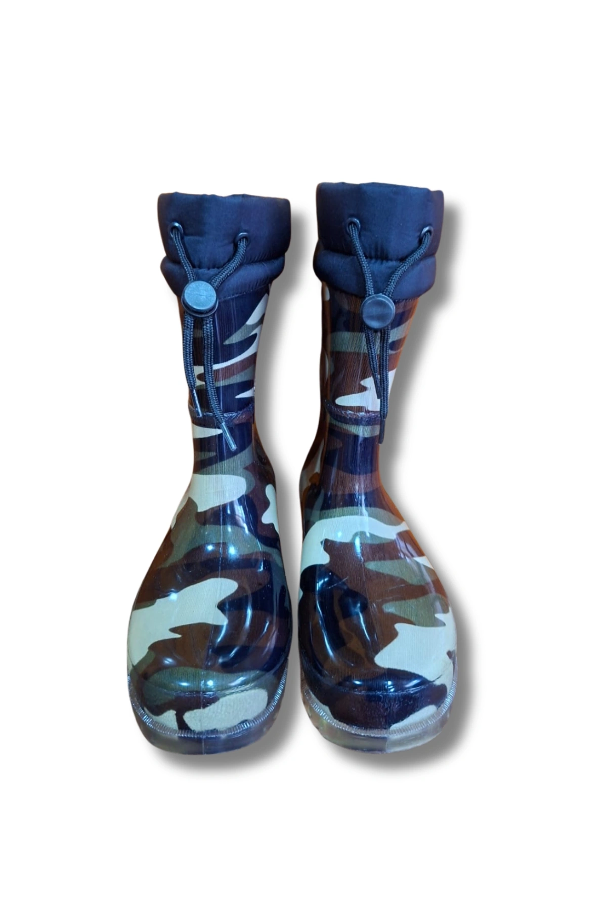 Konçlu Unisex Yağmur Çizmesi 36-40 Yeni Askeri Kamuflaj