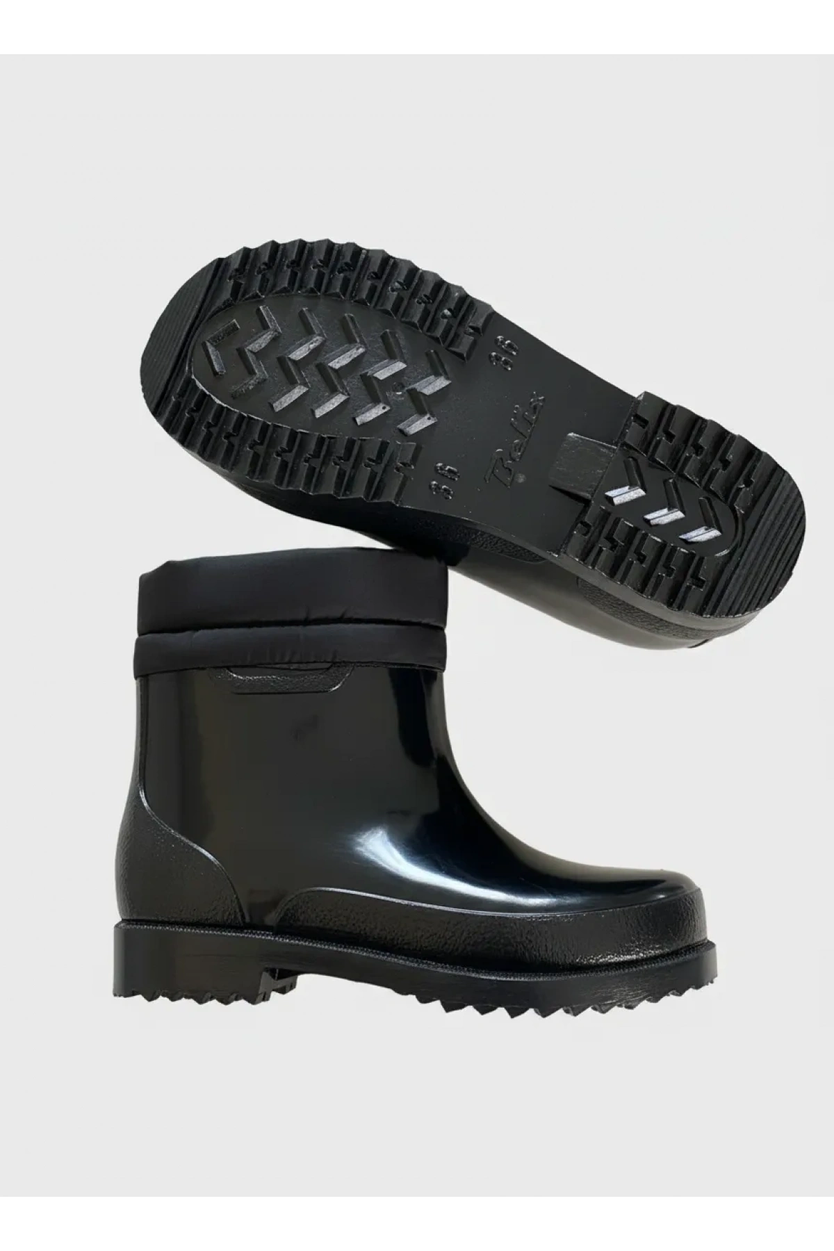 Konçlu Peluşlu Potin Yağmur Kadın Botu 36-40 Siyah