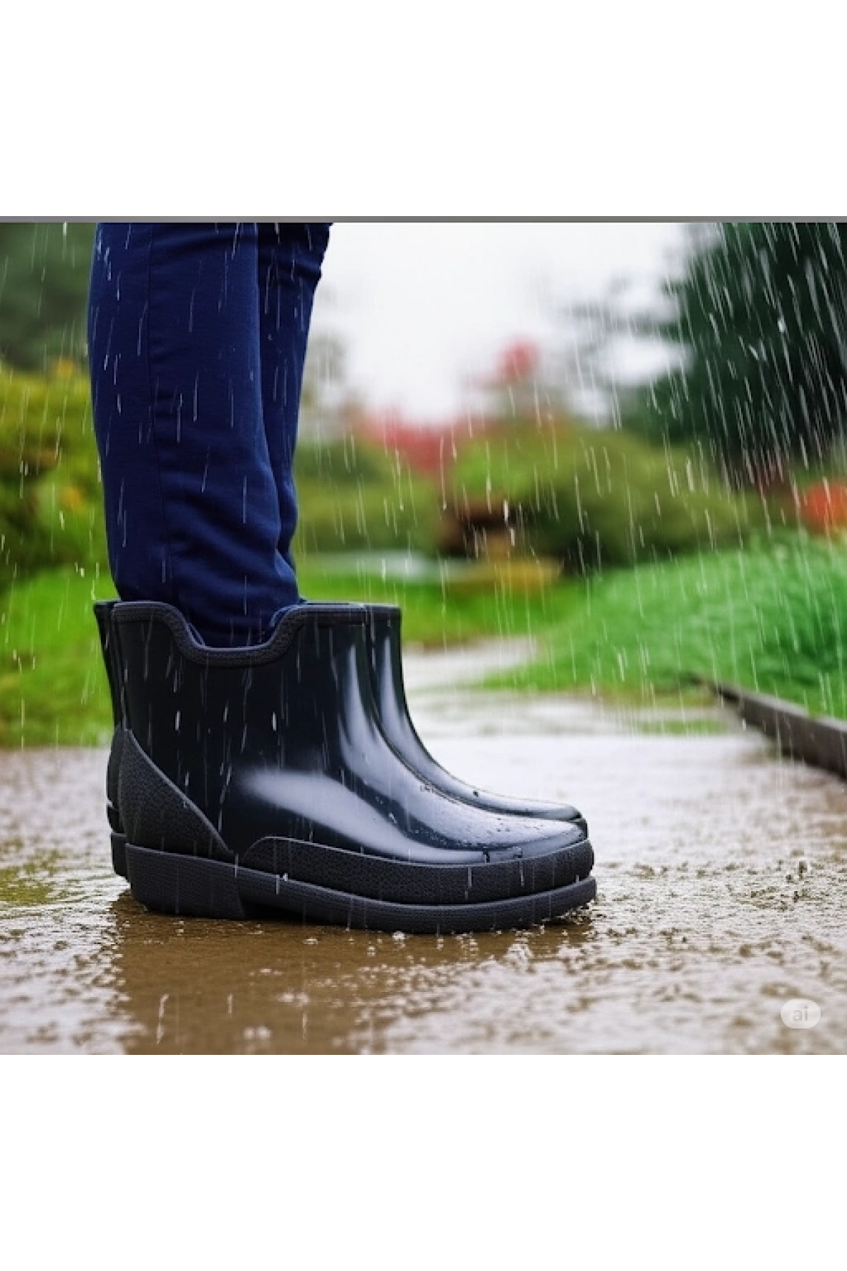 Potin Kadın Yağmur Botu 36-40 Siyah