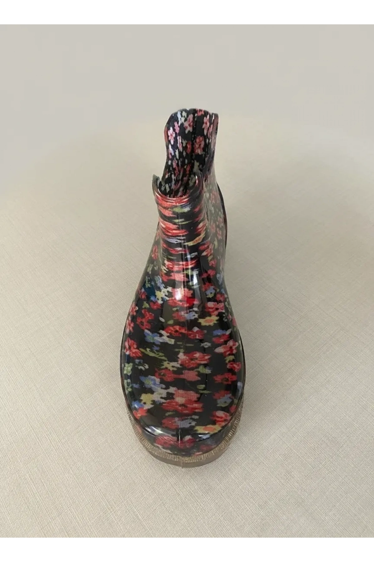 Potin Yağmur Kadın Botu 36-40 Kırmızı Çiçekli