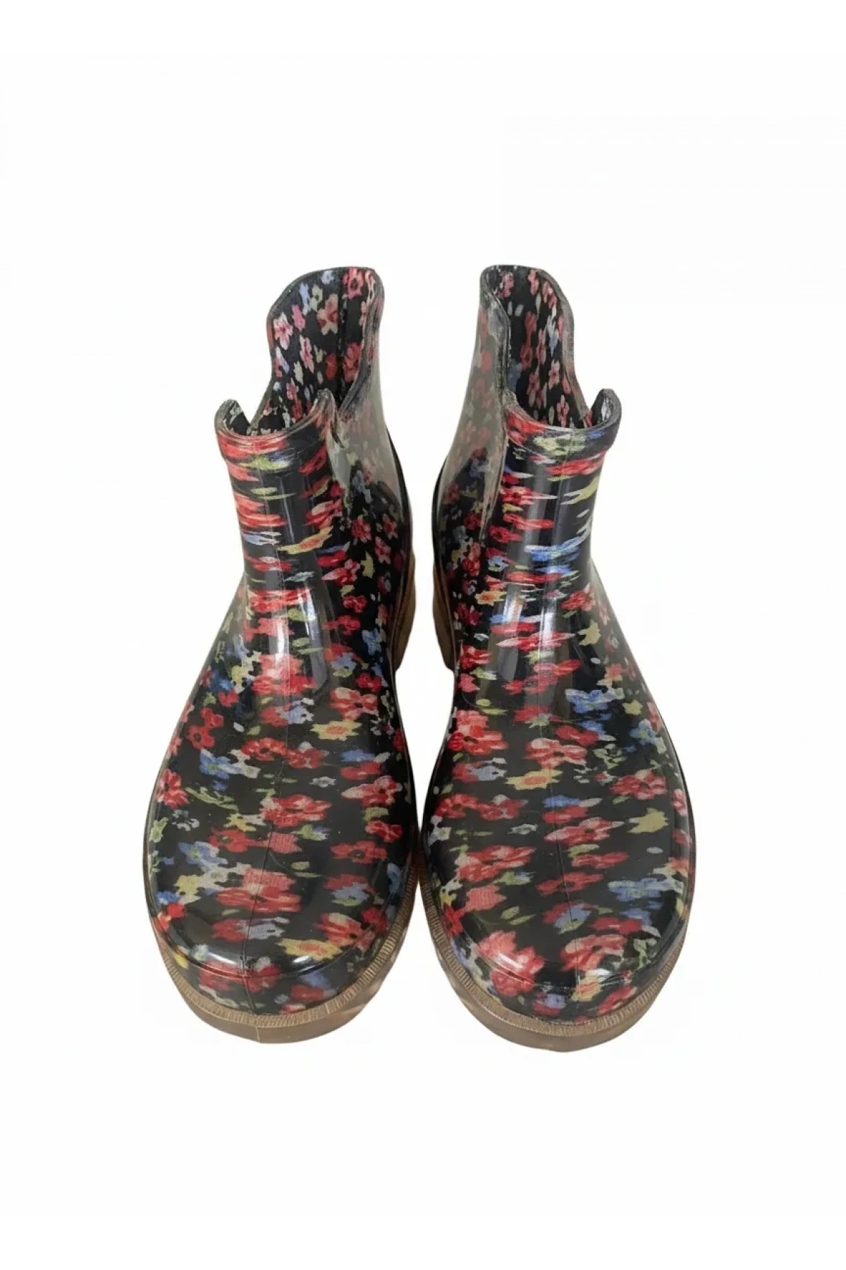 Potin Yağmur Kadın Botu 36-40 Kırmızı Çiçekli