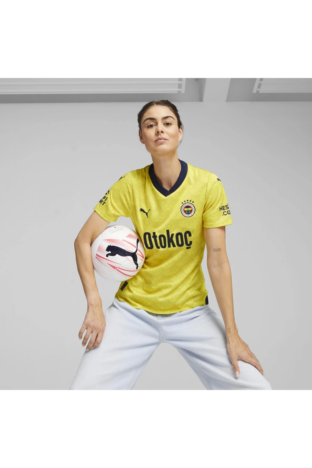 Puma 772008-04 Fsk Away 23/24 Kadın Forma Sarı-Lacivert