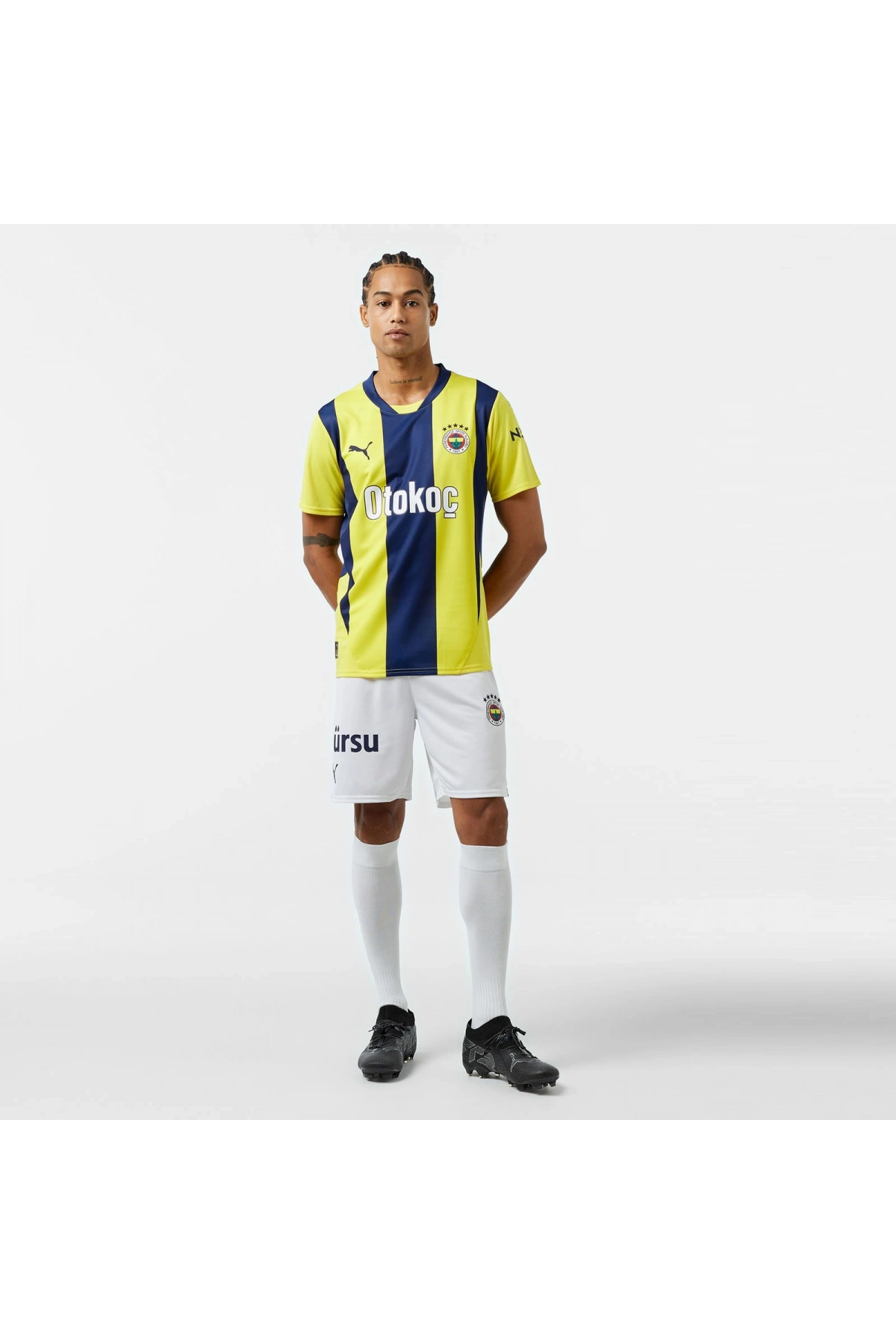 Puma 775360-01 Fenerbahçe 24/25 Erkek İç Saha Çubuklu Forması Sarı-Lacivert