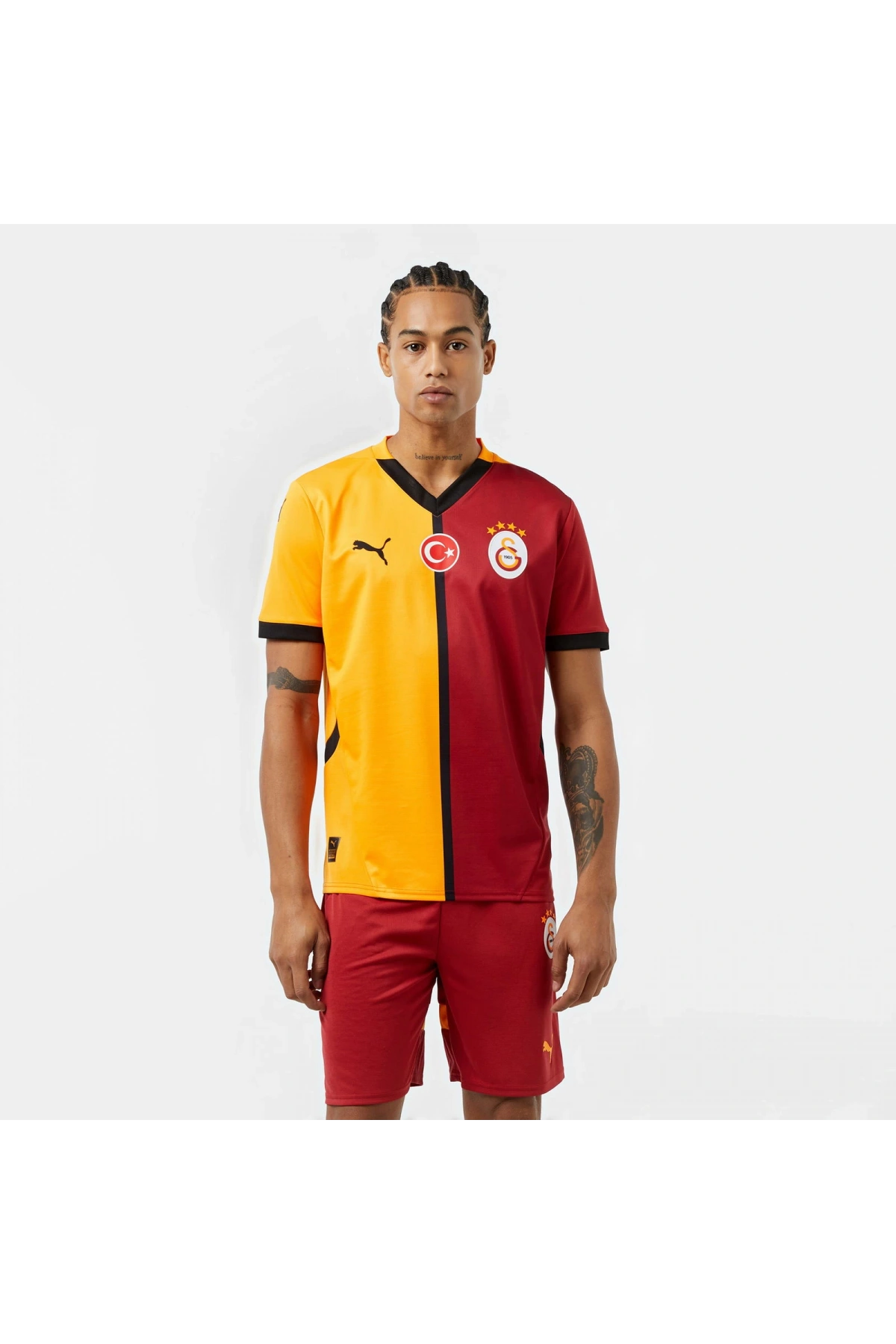 Puma 779656-01 Galatasaray 24/25 Kadın İç Saha Parçalı Forması Sarı-Kırmızı